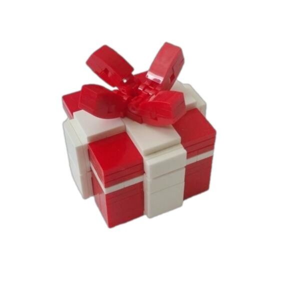 Building Bricks Jewelry Gift Present Box, Red & White - Picture 1 of 7